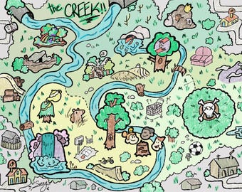 Impresión artística del mapa de Craig de Craig of The Creek