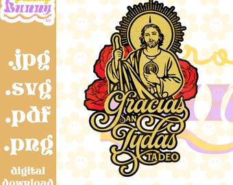 Paquete SVG de San Judas Tadeo: Gráficos vectoriales católicos (descarga digital)