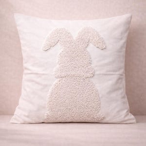 Kissenbezug mit Kaninchen, Hase, Osterhase – Dekokissen mit Bunny Design / Perfekt zu Ostern, Frühling