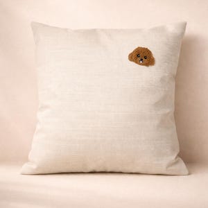 Kissenbezug mit Hunde-Detail / Cockapoo, Maltipoo, Cavapoo / design minimalista, Geschenkidee / 45 x 45 cm