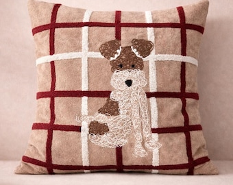 Kissenbezug mit gesticktem Hundemotiv | perfektes Geschenk für Hundefans, Haustierbesitzer und Tierliebhaber