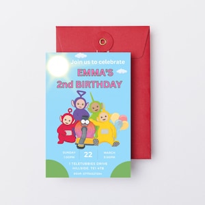 Teletubbies Sunshine Digital Download Personalised Birthday Party Invitation | Instant Download | Editable Canva Template| Printable Invite