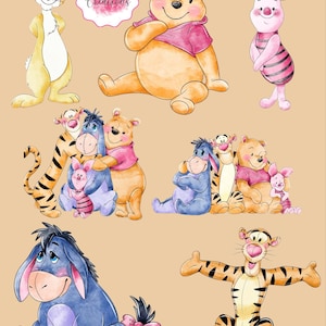 Winnie Pooh WaterColor ClipArt, SVG