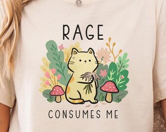 Funny Rage Cat Shirt, Meme Graphic Tee, Cat Lover Gift