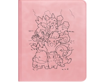 Pokemon Binder Pikachu, Plinfa, Chelast, Panflam TCG Binder, Custom Binder