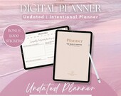 GoodNotes Planner Android & iPad Digital Calendar 2026, Undated Daily Weekly Journal with 1000 Stickers, Minimalist All-in-One Planner Gift
