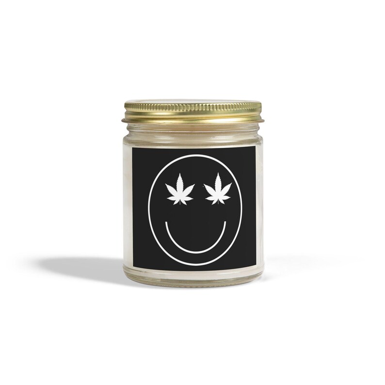 Smiley Face, Scented Candle, Aromatherapy Gift, Stoner, Weed, Pot, 420