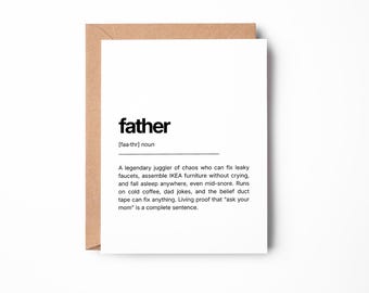 Feliz Día del Padre: Tarjeta de felicitación divertida, amor, regalo para papá