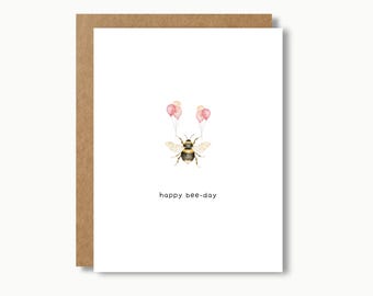 Happy Bee-Day Card: Funny Birthday Greeting Card