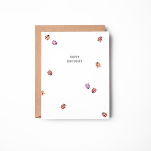 Happy Birthday Card: Ladybug Greeting, Gift for Her