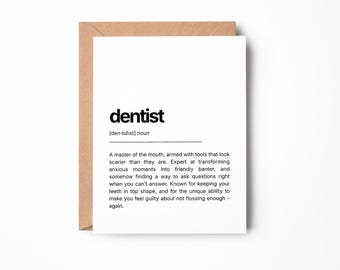 Tarjeta divertida para dentista: Feliz cumpleaños, Día de San Valentín, Aniversario, Gracias, Definición de trabajo, Saludo laboral