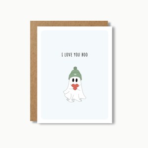 Carte de joyeux anniversaire | Je t'aime Boo carte de voeux drôle jeu de mots mignon cadeau d'anniversaire pour petit ami petite amie mari femme Saint Valentin