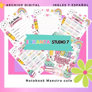 Printable Bundle for Teachers | Cute Covers + 2026 and 2027 Calendars + Lined Paper | Digital School Kit Instant Download