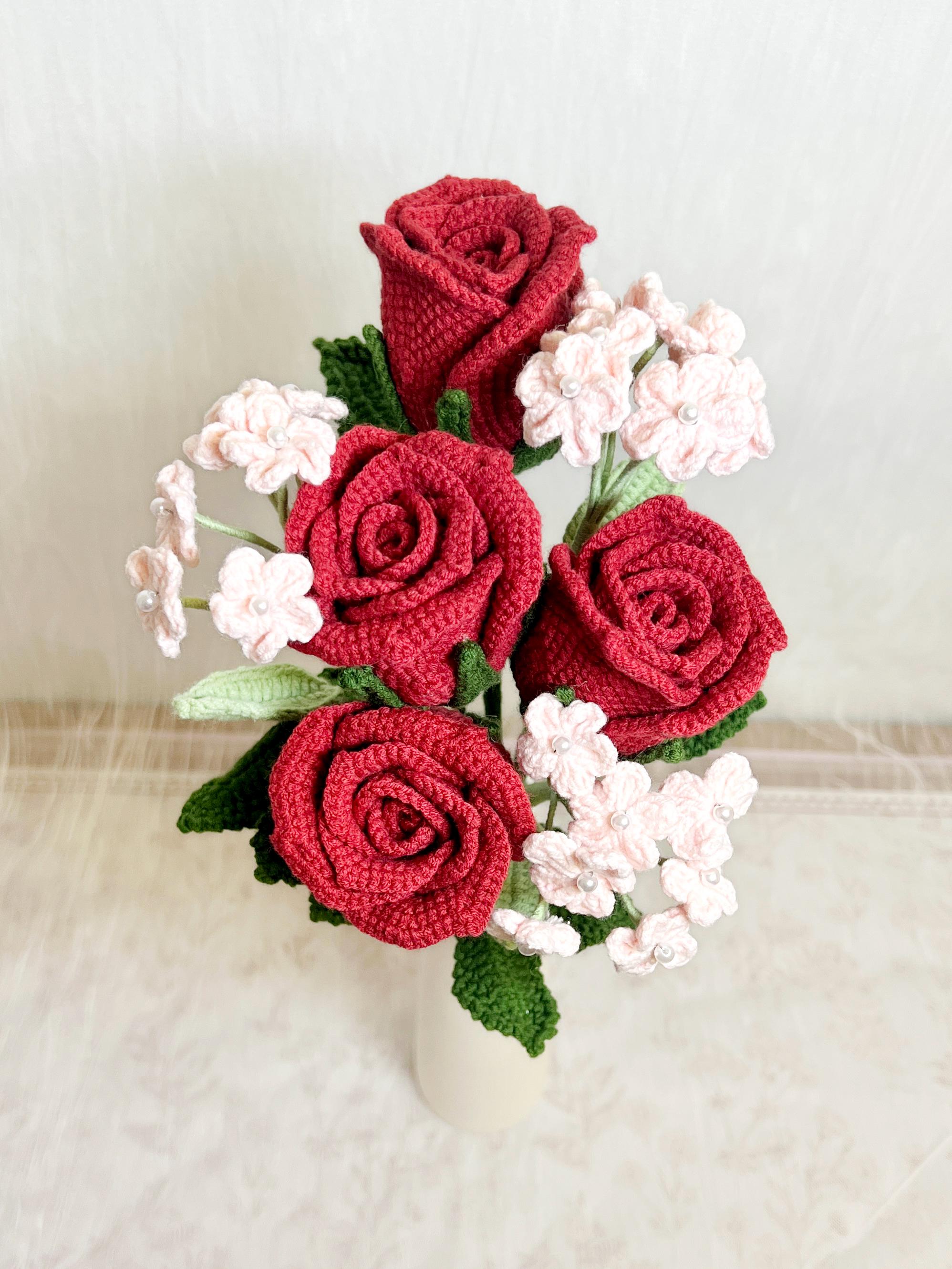handmade-crochet-rose-flower-bouquet-festive-holiday-decor-etsy