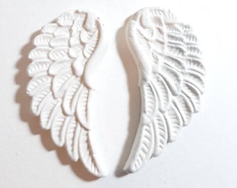 White Angel Wings Ceramic Tiles Jewelry Making Mosaic Supplies