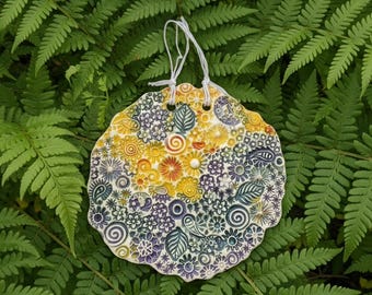 Handmade Flower Hanging Wall Tile 6 inches