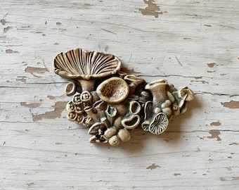 Mushrooms Handmade Ceramic Mosaic Tile