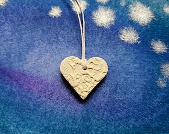 Bisque Fired Ceramic Heart Pendants  Unglazed, Paint Your Own, DIY,BFF Projects