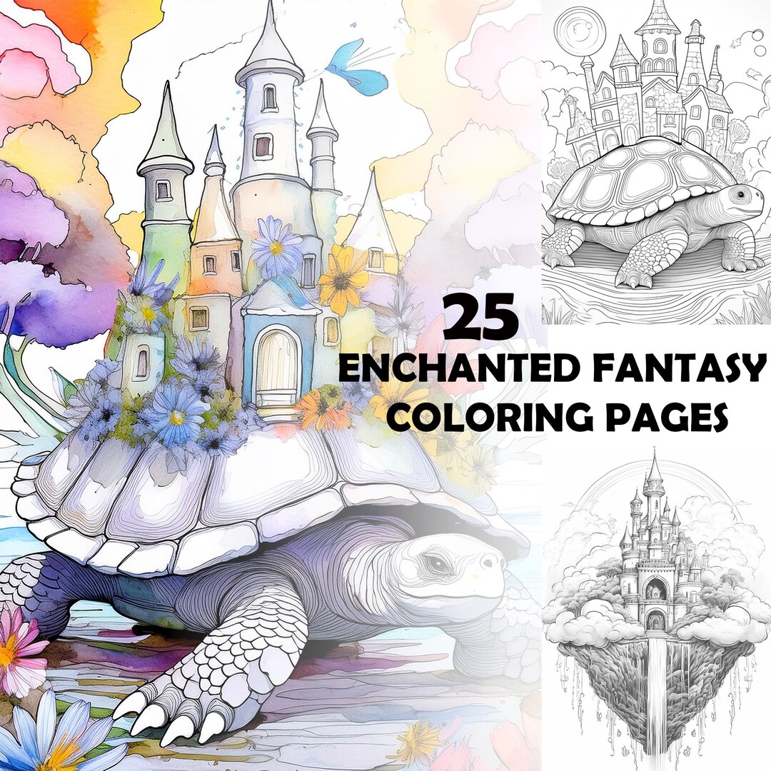 Enchanted Fantasy Coloring Pages, Coloring Pages for Adults and Kids ...