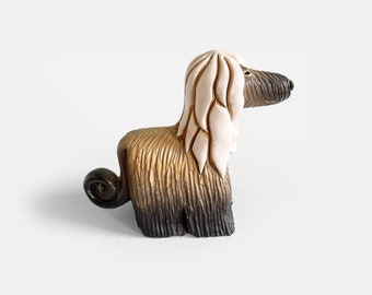 Artesania Rinconada Dog Afghan Hound #121 Earthenware Ceramic