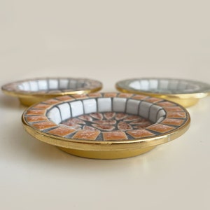 Mosaic Tile Coasters/Ashtrays/Trinket Dishes Set of 3 Mid-Century Modern image 2