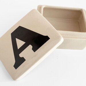 Initial A Ceramic Trinket/Jewelry Box With Lid by Aldon Made In Japan image 3