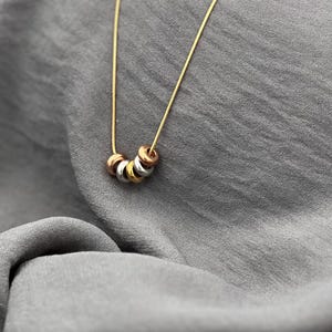 Irie Necklace - Tricolor Gold/Silver/Rosegold Hoop Necklace - Gift for her