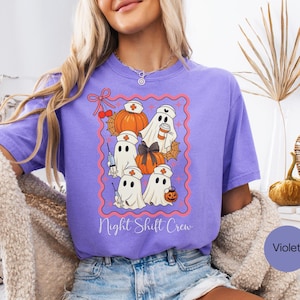 Comfort Colors® Night Shift Crew T Shirt, Night Shift Crew Halloween Shirt, fall Night Shift Crew shirt, nurse crew sweatshirt, nurse gift