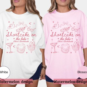 Shortcake on the lake theme bachelorette,Love on the Lake Bachelorette Party Shirts,Custom Martini Girl Trip Lake Bach Party,Camp Bride Tees
