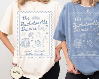 Princess Bachelorette Diaries Shirts, Diaries Bachelorette Party Shirt, Custom Princess Bach TShirt, Personalized Bridal Party Matching Tees