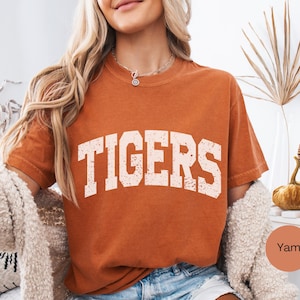 Vintage Tigers Shirt, Comfort Colors® Tigers Game Day Tee, College Mascot Football Shirt,Tailgate Spirit Tee,Gift For Sports Fans,Mascot tee