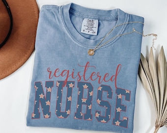 4th of July Registered Nurse Shirt, RN Patriotic Tee,Stars RN T-Shirt, Registered Nurse Shirt for 4th of July, fourth of july nurse,RN Nurse