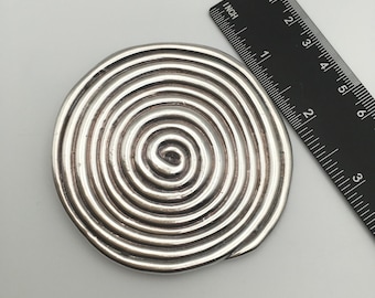 Vintage Frederic Jean Duclos Sterling Silver Spiral Brooch Marked Handmade 925 37g #28