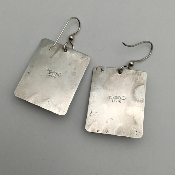 Sterling Silver COMSTOCK Rectangle Hook Earrings … - image 6