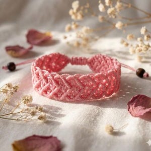the romantic bohemian bracelet | wide woven heart micro-macramé cuff | adjustable