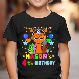 Sprunki Birhday Boy Shirt Custom Sprunki Boy Shirt, Sprunki Birthday Boy Lime Tee, Roblo Birthday Cool Game Tee, Sprunki Merch Owakcx Tshirt