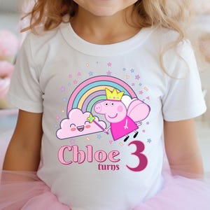Pig Birthday Shirt, Custom Pink Pig Birthday Shirt, Piglet Family Tees, Pepa Birthday Party Shirt, Personalized Toddler Birthday Girl Outfit