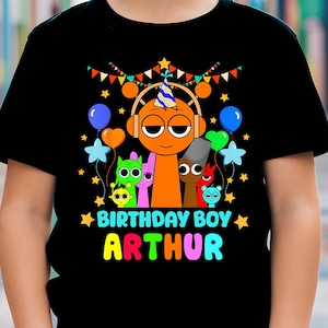 Sprunki Birhday Boy Shirt Custom Sprunki Boy Shirt, Sprunki Birthday Boy Lime Tee, Roblo Birthday Cool Game Tee, Sprunki Merch Owakcx Tshirt
