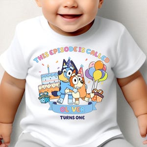 Custom Blue Birthday Boy Shirt Personalized Blue Birthday Kid Shirt Blue Dog Birthday T-Shirt Blue Dog Birthday Party Shirt Birthday Outfit
