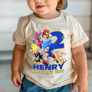 Custom Sonic Birthday Boy Shirt, Sonic Birthday Tee, Sonic Family Birthday Tee, Matching Shirt Sonic, Birthday Gift, Personalized Sonic Tee