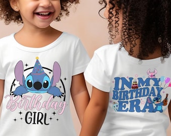 Stitch Birthday Girl Shirt, Stitch and Lilo Birthday Girl Tee, Stitch and Lilo Party, Stitch Toddler Gift, Stitch In My Birtyday Era Tee