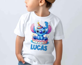 Custom Stitch Birthday Boy Tee, Disney Birthday Girl Shirt, Disney Kids Birthday Trip Tee, Stitch Party T-Shirt, WDW Birthday Gift Shirts