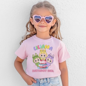 Custom Labubu Birthday Shirt, Personalized Labubu Birthday Gift, Cute Labubu Birthday Tee, Custom Name Birthday T-Shirt, Labubu Monster Tee