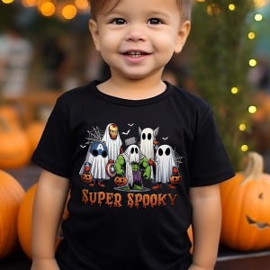 Super Spooky Boys Halloween Shirt, Super Heroes Ghost Youth Boys Tee Shirt, Toddler Ghost Pumpkin Tee, Fall Halloween Tee, Halloween Gift