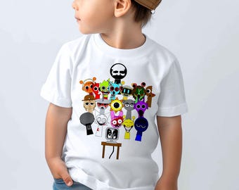 Sprunki Roblox Game Tee, Kids Fan Merch