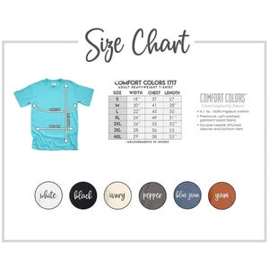 the size chart for a t - shirt with different colors