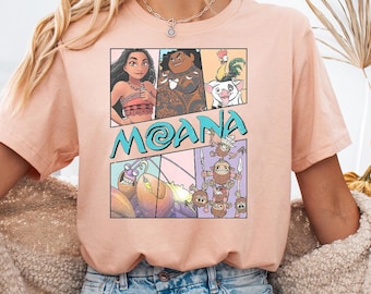 Retro Comfort Colors Disney Moana Shirt, Coquette Disney Princess Shirt, Disney Girl Trip Shirt, Disney Group Shirt, Disney Trip 2025 Shirt