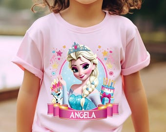 Frozen Birthday Shirt, Custom Princess Elsa Shirt, Personalized Elsa Anna Tshirt, Disney Princess Elsa T-shirt Toddler Frozen Shirt Elsa Tee
