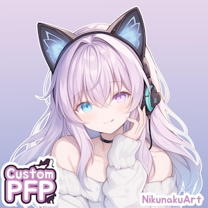 Custom PFP Social Media Anime Style Portrait, Personalized VTuber & Streamer Profile Picture, Perfect Twitch YouTube Branding Gift