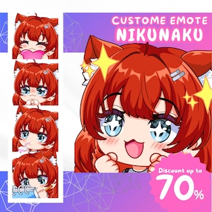 Custom Twitch Emotes Animated Chibi Anime Emotes Pack for Streamers & Discord Cute Kick Emotes Set